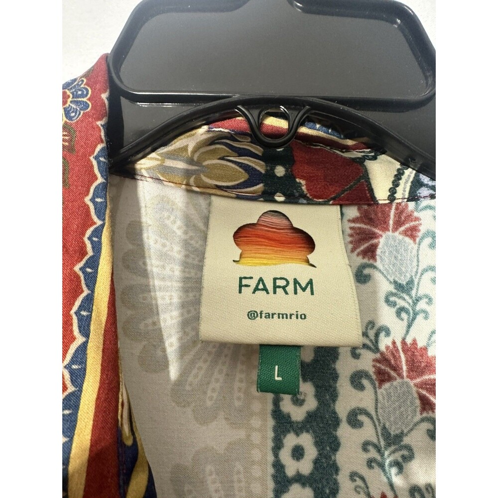 FARM Rio Multicolor Floral Patchwork Long Dress Size L - Picture 6 of 12